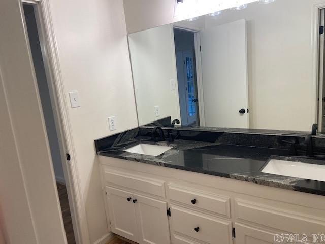 bathroom with double vanity and a sink