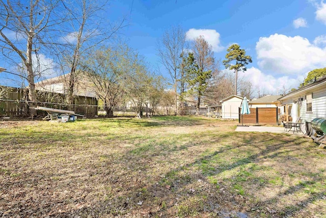 view of yard featuring a fenced backyard and a patio