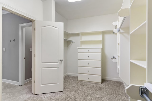 spacious closet with vaulted ceiling