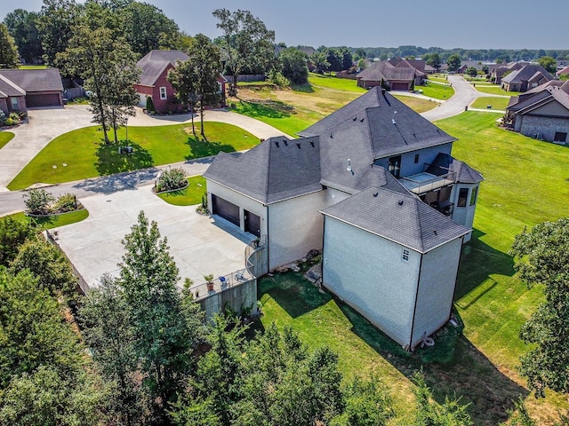 bird's eye view with a residential view