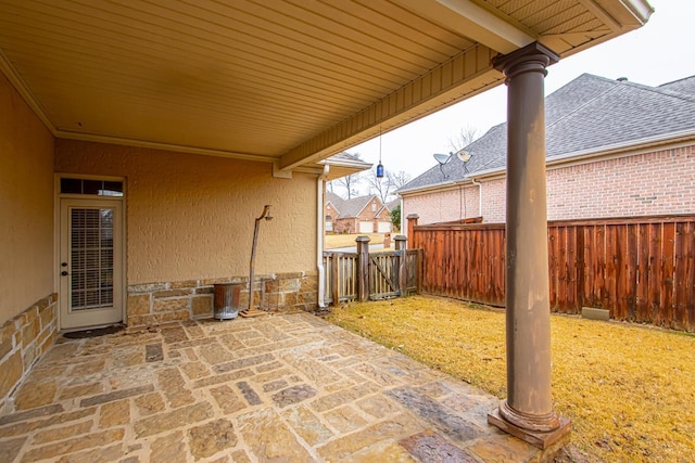 view of patio with fence