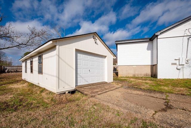 detached garage with driveway