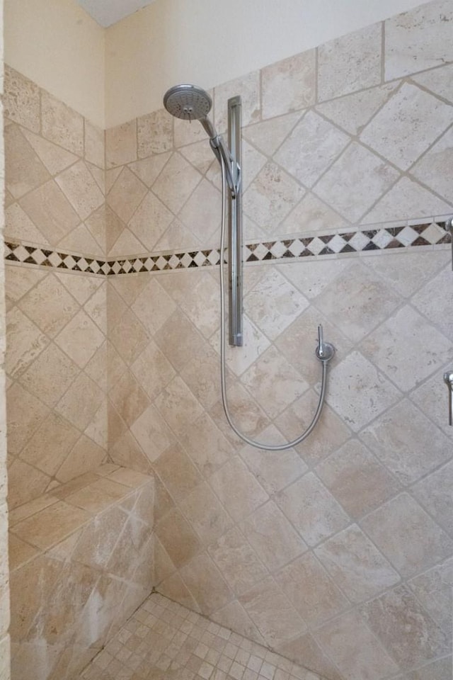 details with tiled shower
