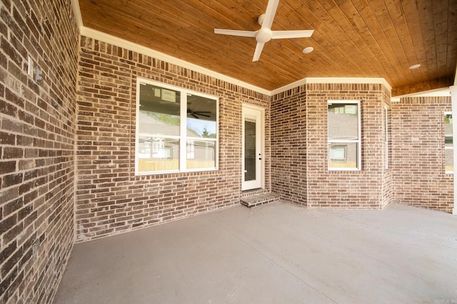 view of patio with ceiling fan