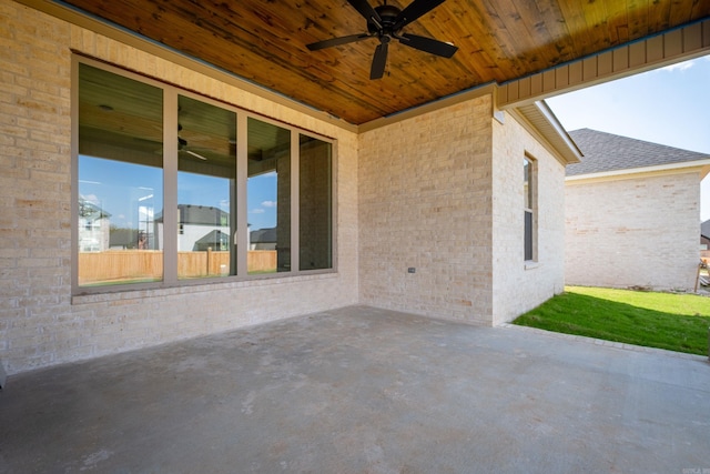 view of patio / terrace featuring a ceiling fan