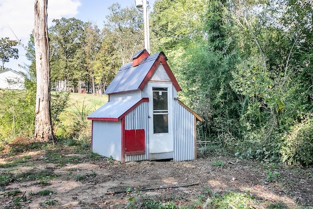 view of shed