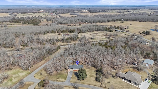 drone / aerial view featuring a rural view