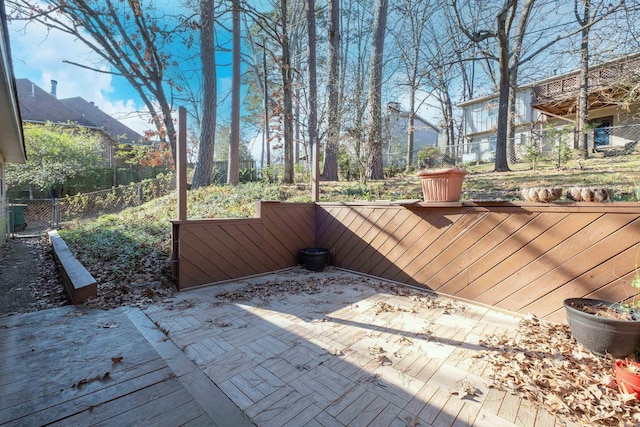 deck featuring fence