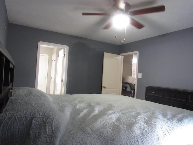 bedroom featuring ceiling fan