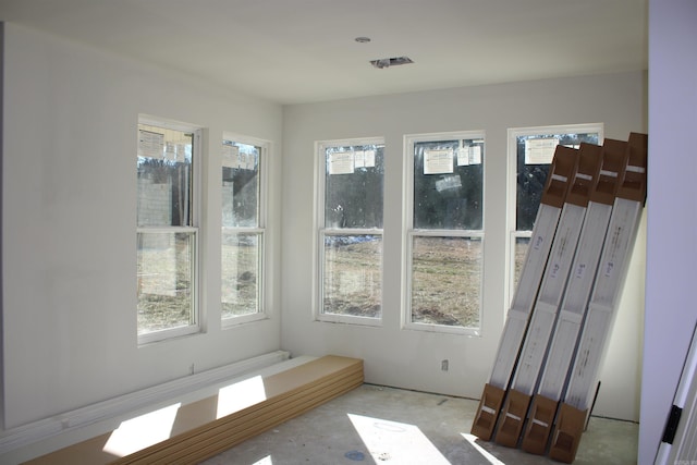 view of unfurnished sunroom