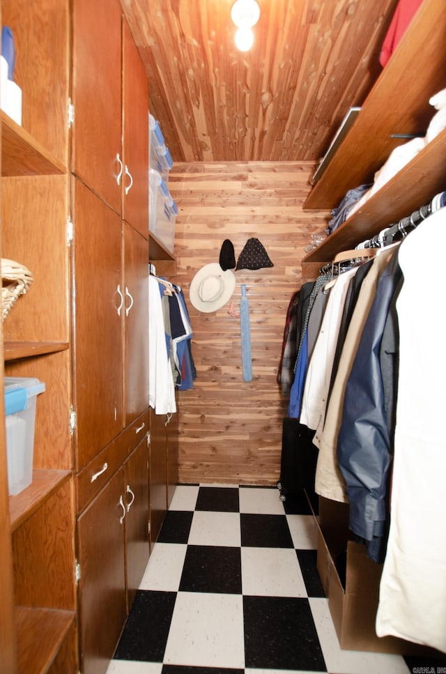 spacious closet with dark floors