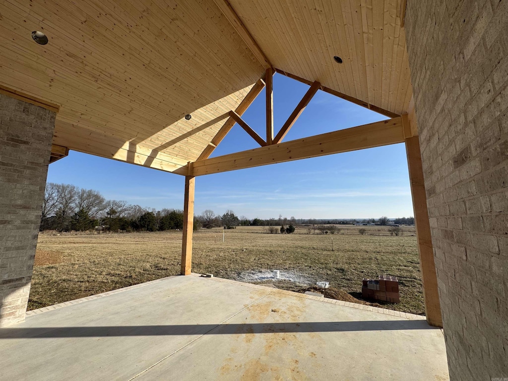 view of patio featuring a rural view