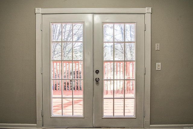 doorway to outside with french doors