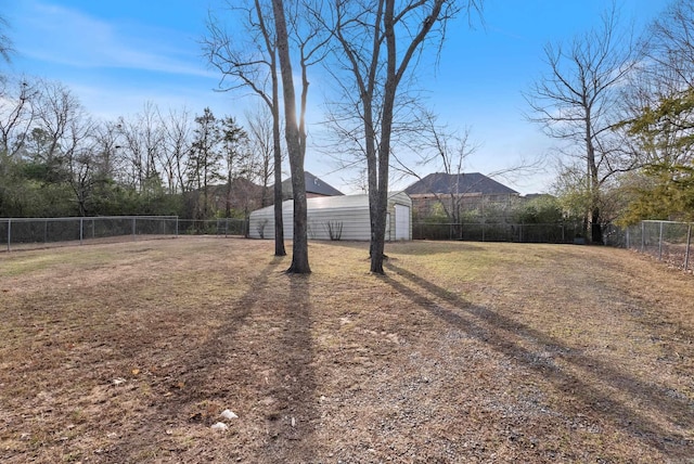 view of yard featuring a fenced backyard