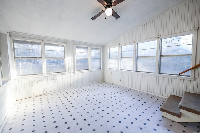 420 Sales St, Camden, AR 71701 - unfurnished sunroom with lofted ceiling and ceiling fan