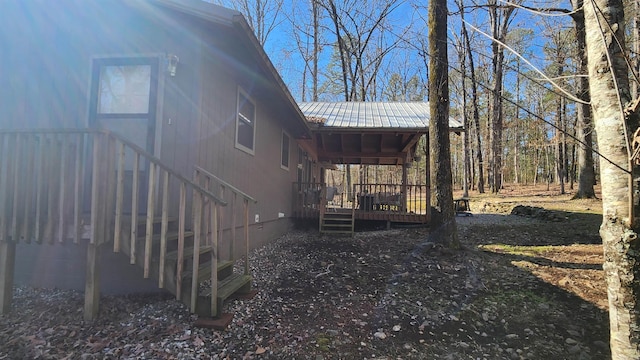 view of yard with a deck