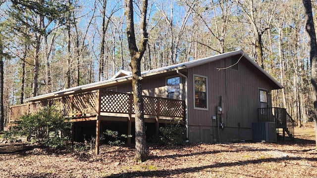 view of home's exterior with a deck