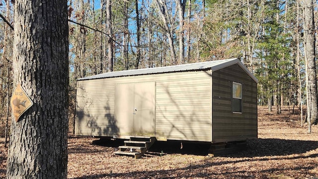 view of shed