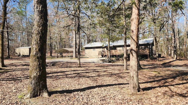 view of yard with a detached carport