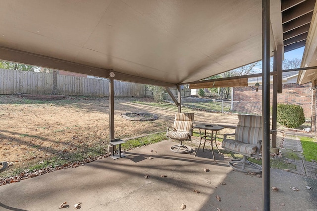 view of patio with fence