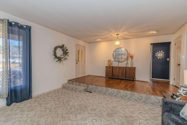 foyer entrance featuring wood finished floors