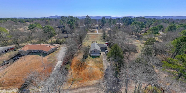 aerial view with a mountain view