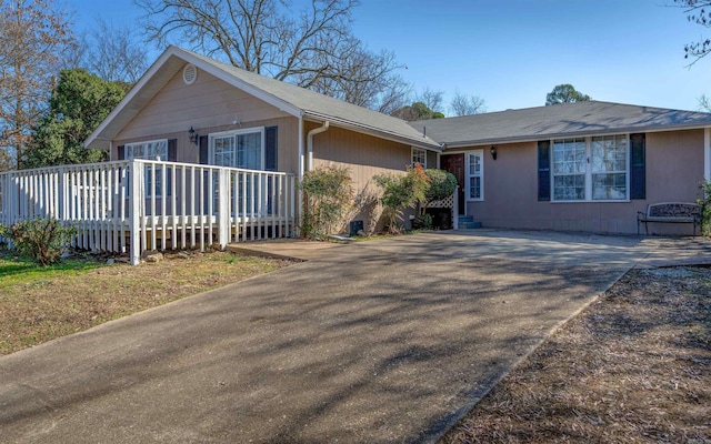 view of single story home