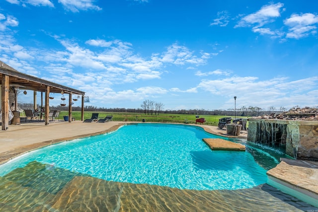 pool with a patio