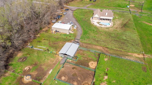 bird's eye view with a rural view