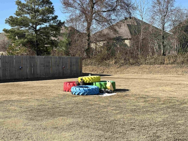 view of yard with fence