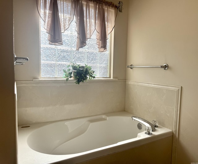 full bathroom with a garden tub