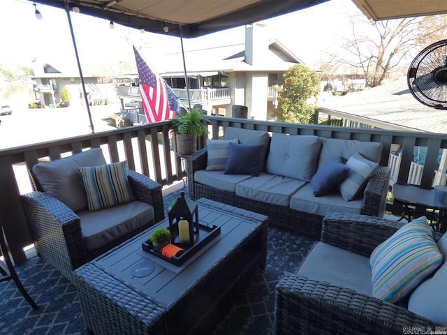 deck with an outdoor living space