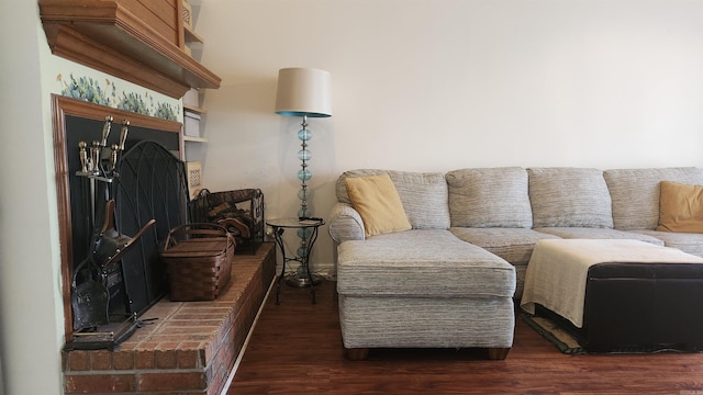 living area featuring wood finished floors