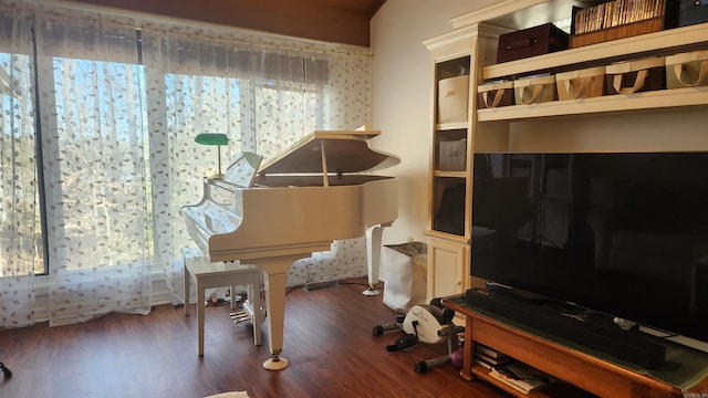 living area featuring wood finished floors