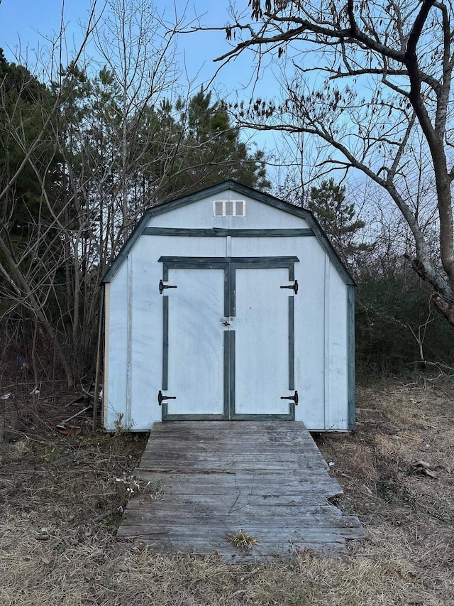 view of shed