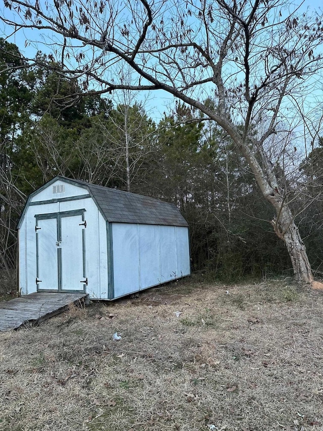 view of shed