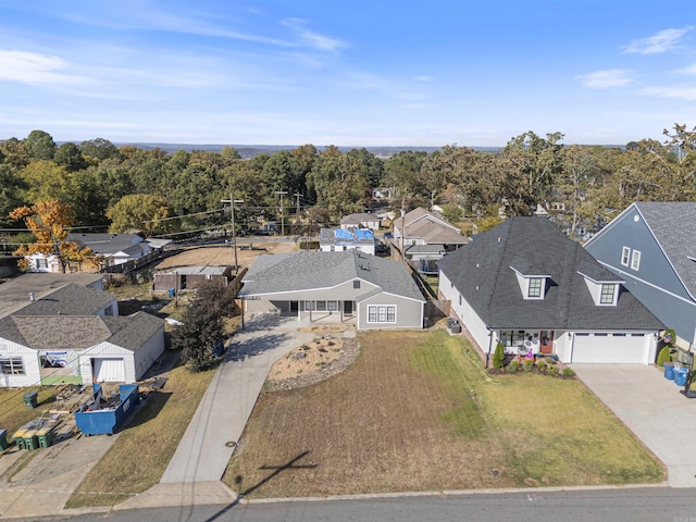 bird's eye view with a residential view