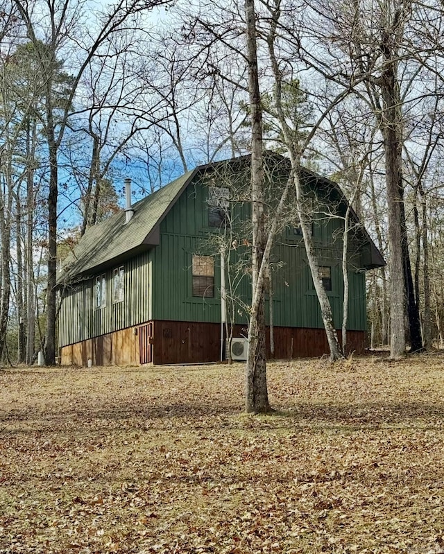 view of side of property featuring board and batten siding