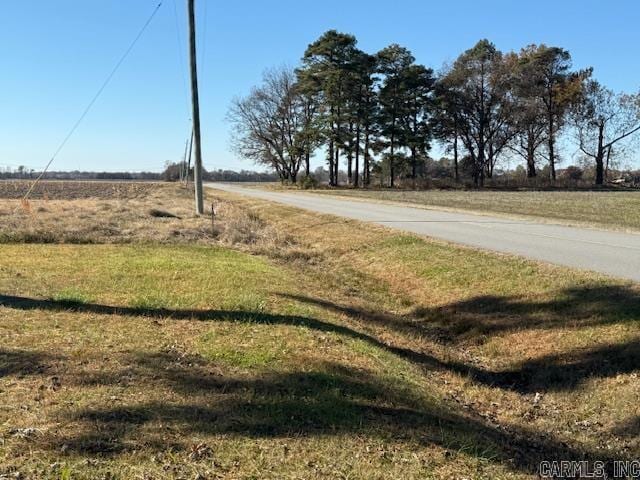 view of road with a rural view