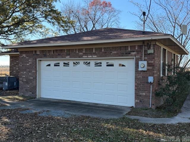 garage with central air condition unit