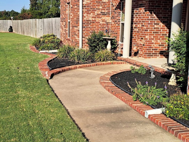 view of yard with fence