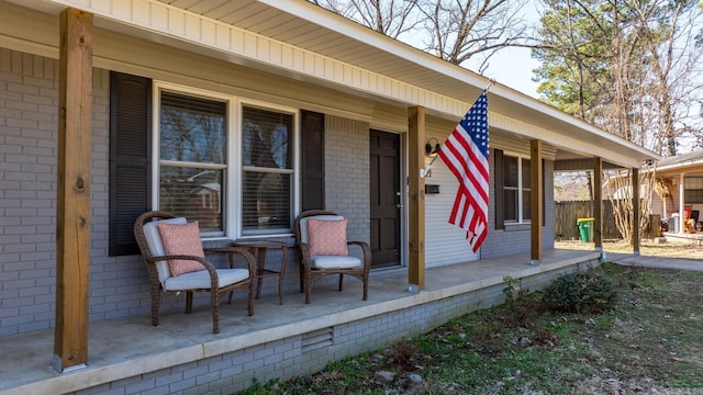 wooden deck with a porch