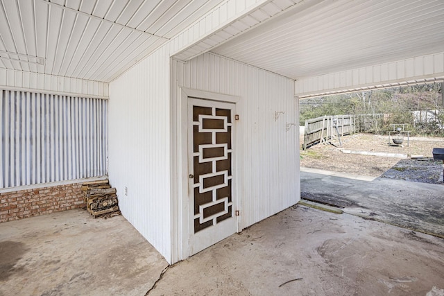 property entrance with fence