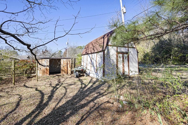 view of shed