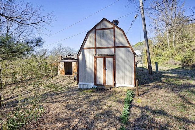 view of shed