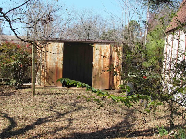 view of shed