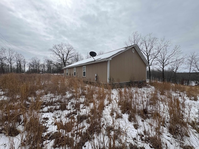 view of snowy exterior