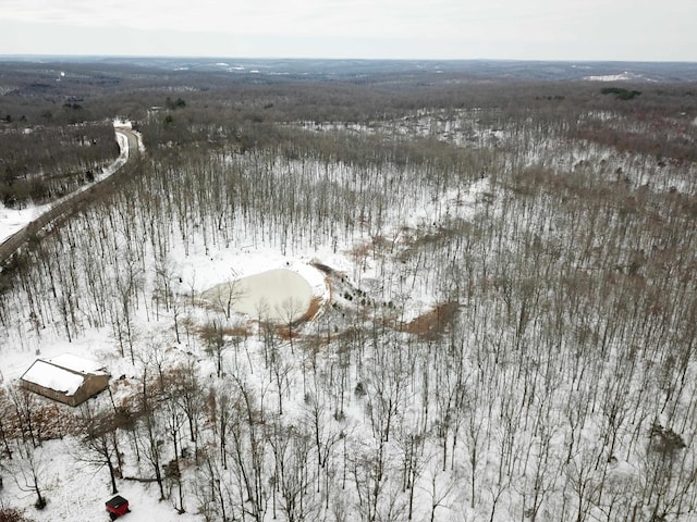 view of snowy aerial view