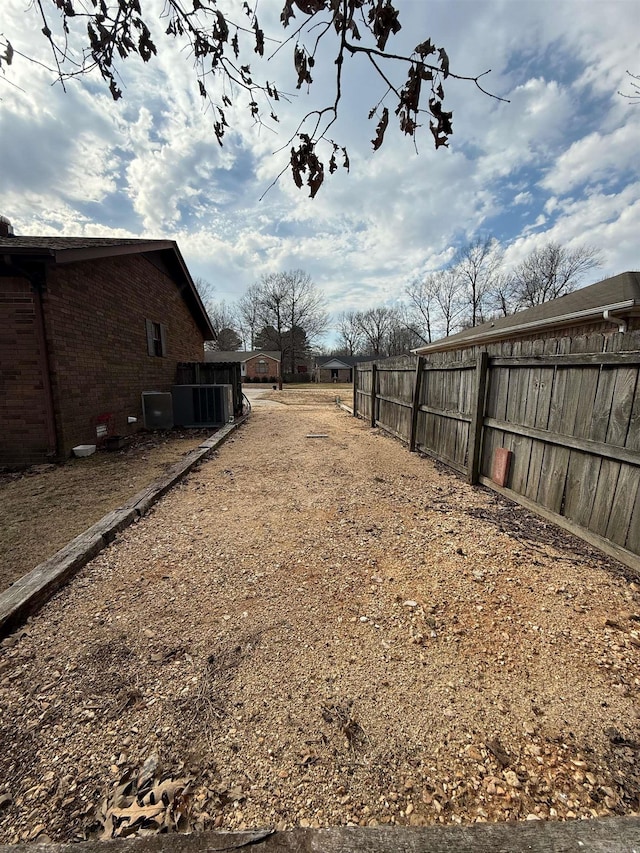 view of yard featuring fence