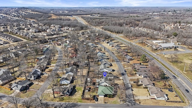 drone / aerial view with a residential view